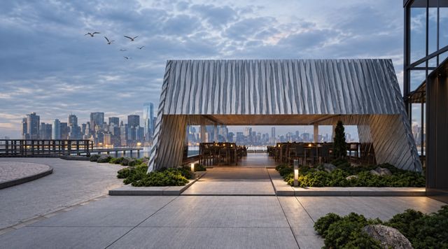 Χώρος εκδηλώσεων σε προβλήτα στο Hudson River του New Jersey